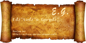 Eötvös Gergő névjegykártya